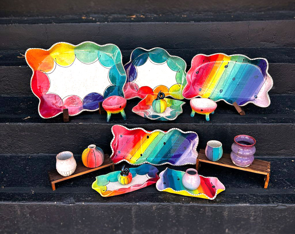 spirit and soul pottery ceramic platters, dishes and cups